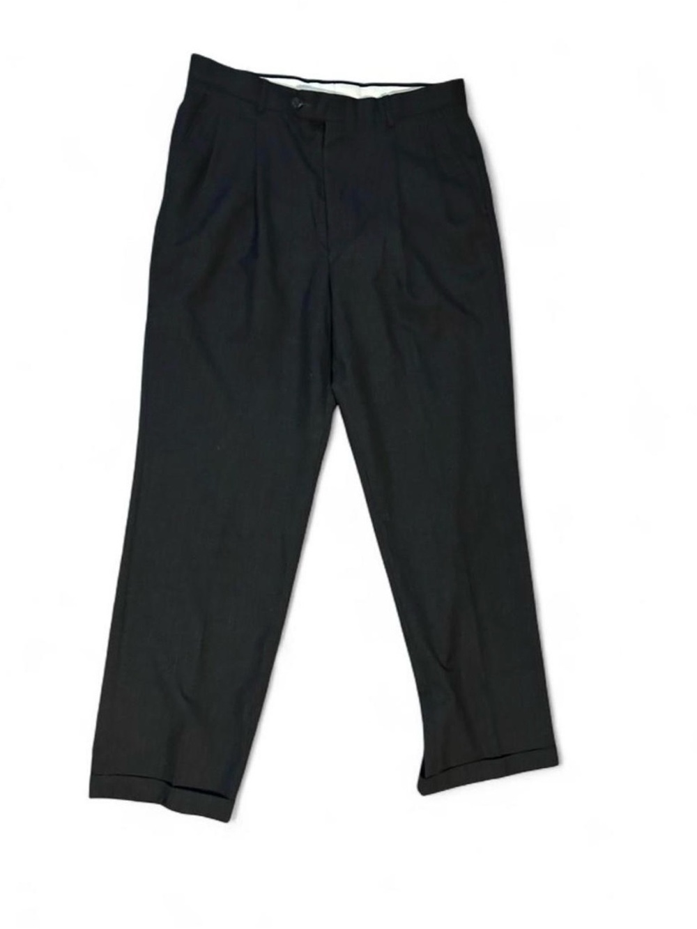 Stafford Black Men's Dress Pants - Tailored Pleat Front